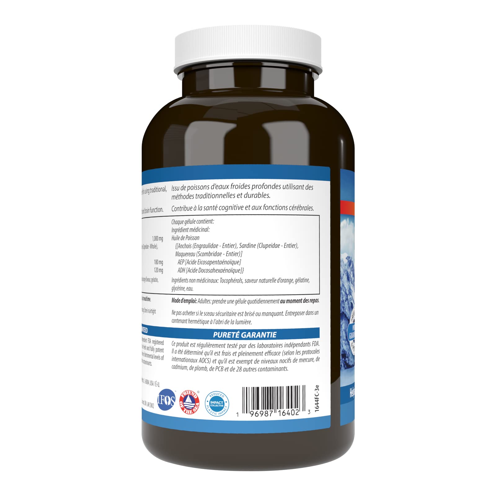 Carlson - Huile de poisson de très haute qualité, 350 mg d'oméga-3, supplément d'huile de poisson norvégienne, huile de poisson sauvage oméga-3, capsules d'huile de poisson issues de sources durables, supplément d'oméga-3