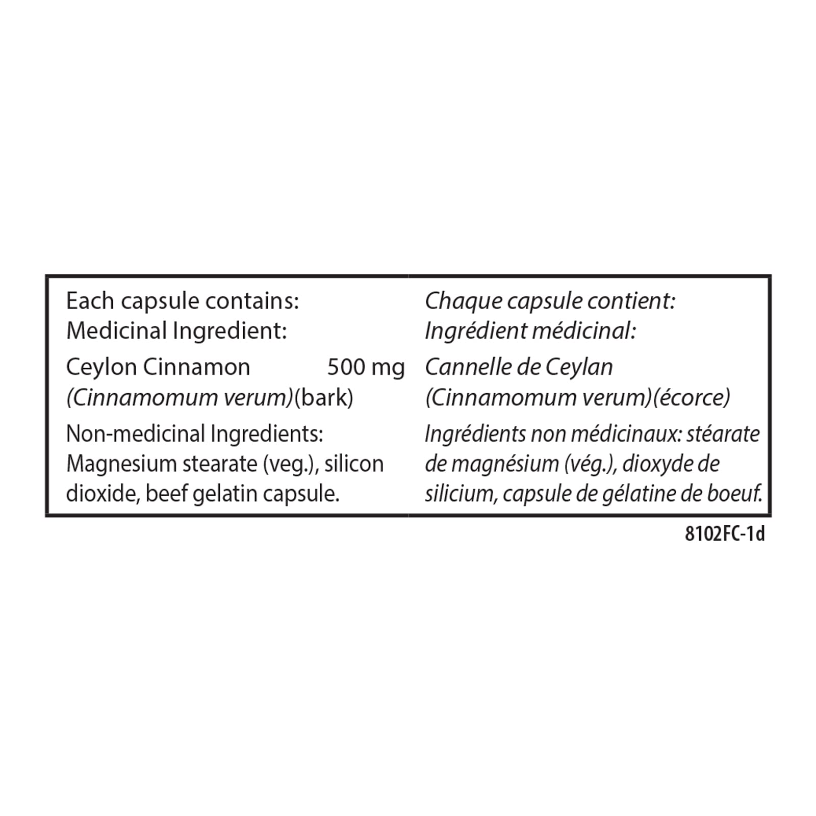 Carlson - Cannelle de Ceylan, Suppléments de Vraie Cannelle, 500 mg, Pilules d'Extrait de Cannelle, Gélules de Cannelle de Ceylan