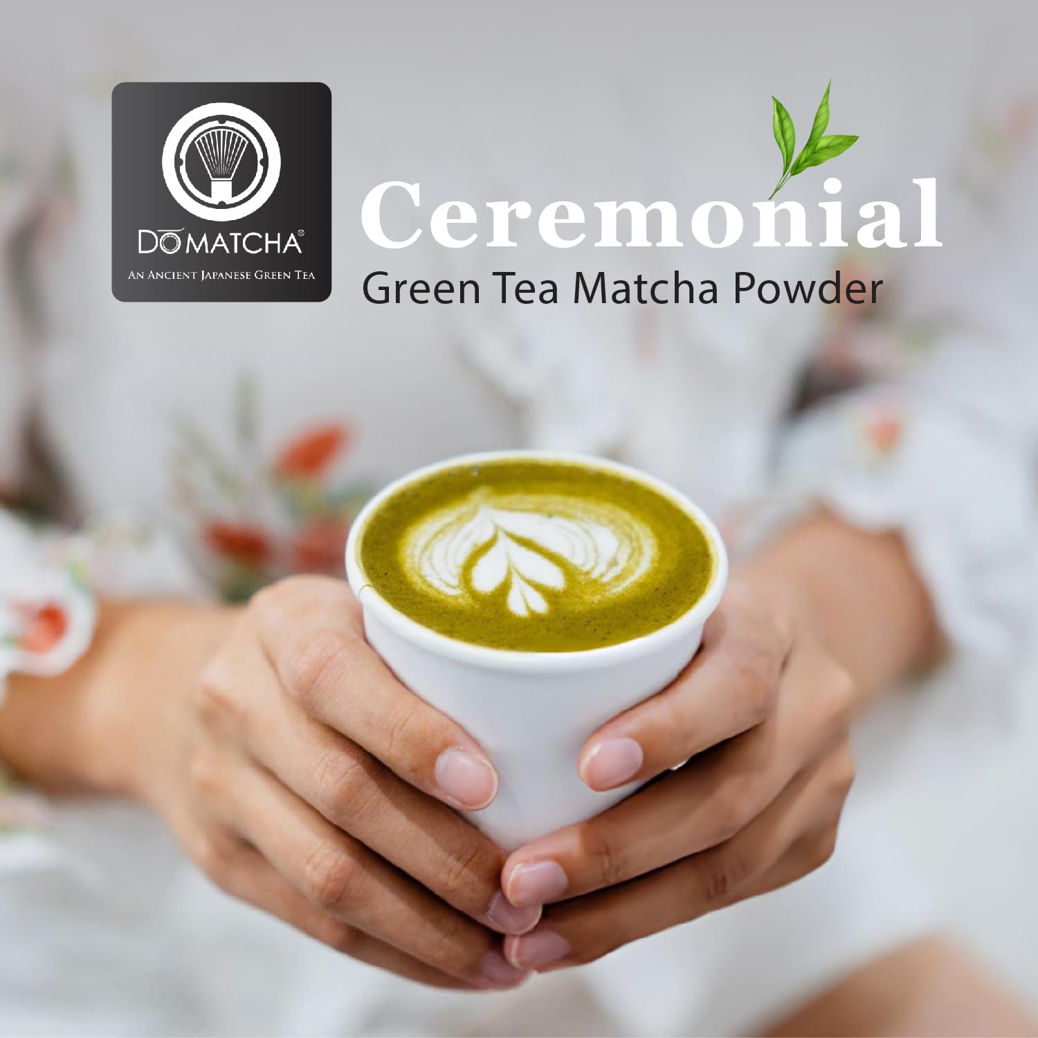 Poudre de Matcha Cérémonial DoMatcha, Thé Vert Japonais d'Uji – Goût Doux et Sucré, Riche en L-Théanine pour le Calme et la Concentration – Idéal pour les Lattes et les Rituels Quotidiens, Certifié Casher
