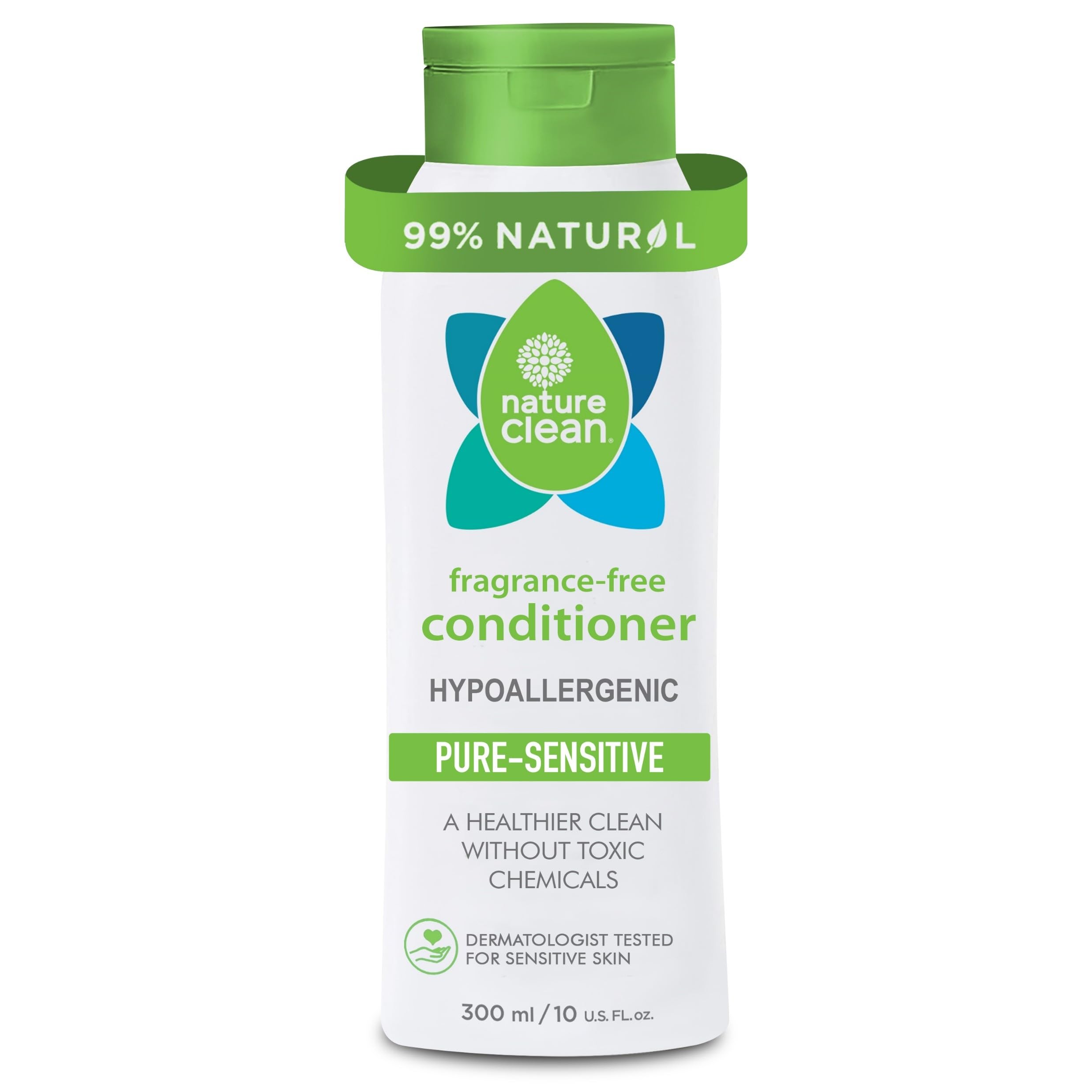 Nature Clean All-Natural Sulfate Free Hair Conditioner for Dry Damaged Hair. Non-Toxic Unscented Organic Vegan Moisturizing & Hydrating Dry Hair Treatment Fragrance-Free No Paraben & Hypoallergenic 10oz / 300ml.