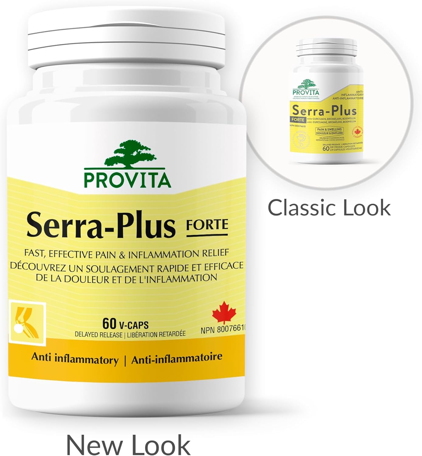Serra-Plus fast relief for pain and inflammation, Canadian Made by Provita Nutrition