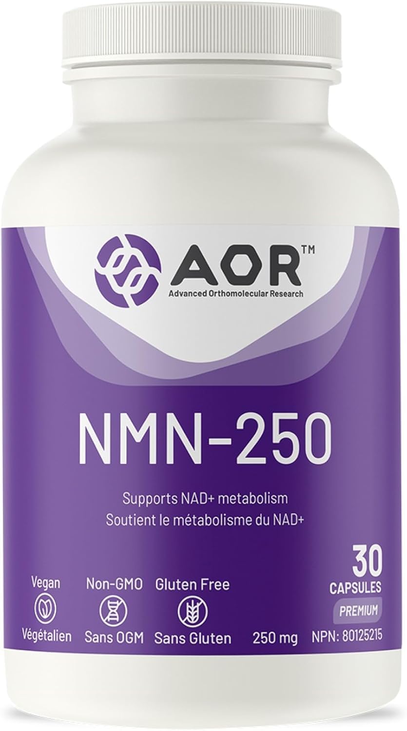 Gélules AOR NMN-250mg, 30 unités, 30 jours de traitement - Mononucléotide de nicotinamide à haute puissance - Supplément pour une biodisponibilité améliorée et un soutien antioxydant