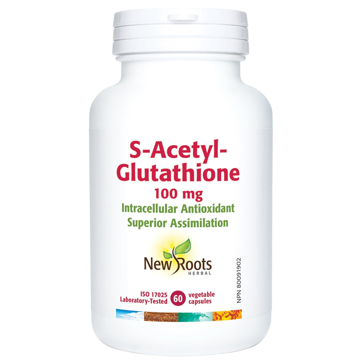 New Roots Herbal - S-Acetyl-Glutathione 100mg - 60 Veg Capsules