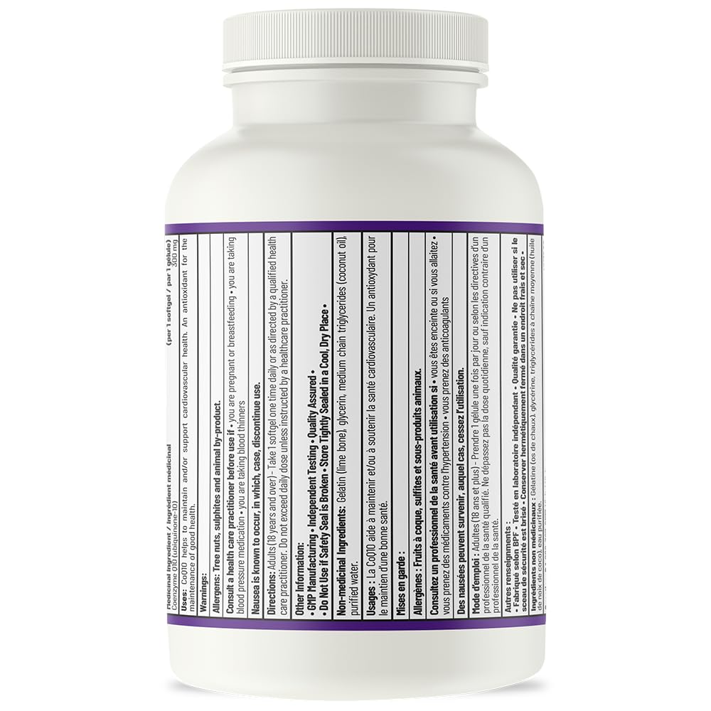 AOR CoQ10 300mg, Non GMO, Gluten Free, 120 Softgels, 120 Day Supply