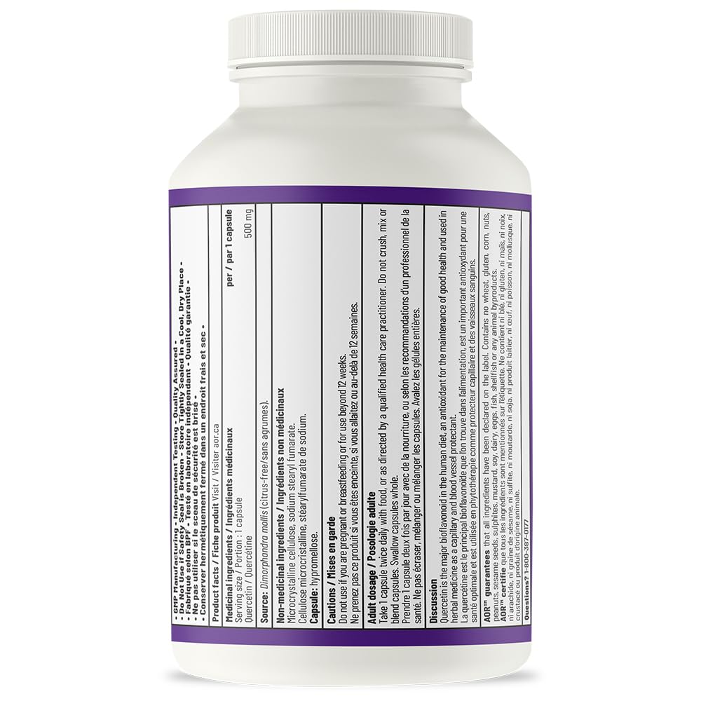 AOR - Quercetin 200 Capsules - Natural Antioxidant & Bioflavonoid