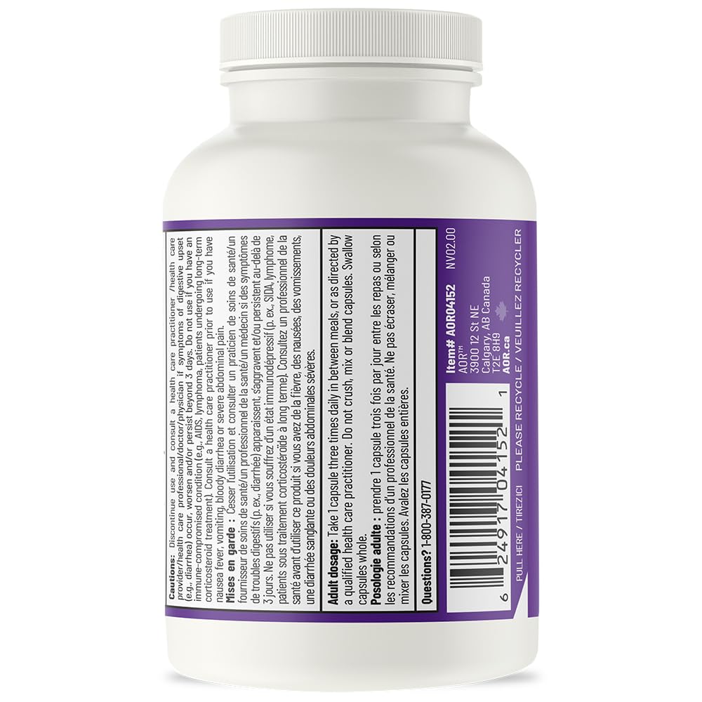 AOR Saccharomyces Boulardii Probiotique 250mg 90 Gélules pour 30 jours – 5 milliards, Végétalien, Sans OGM et Sans Gluten – Soutien digestif pour la fonction intestinale, Stable à température ambiante