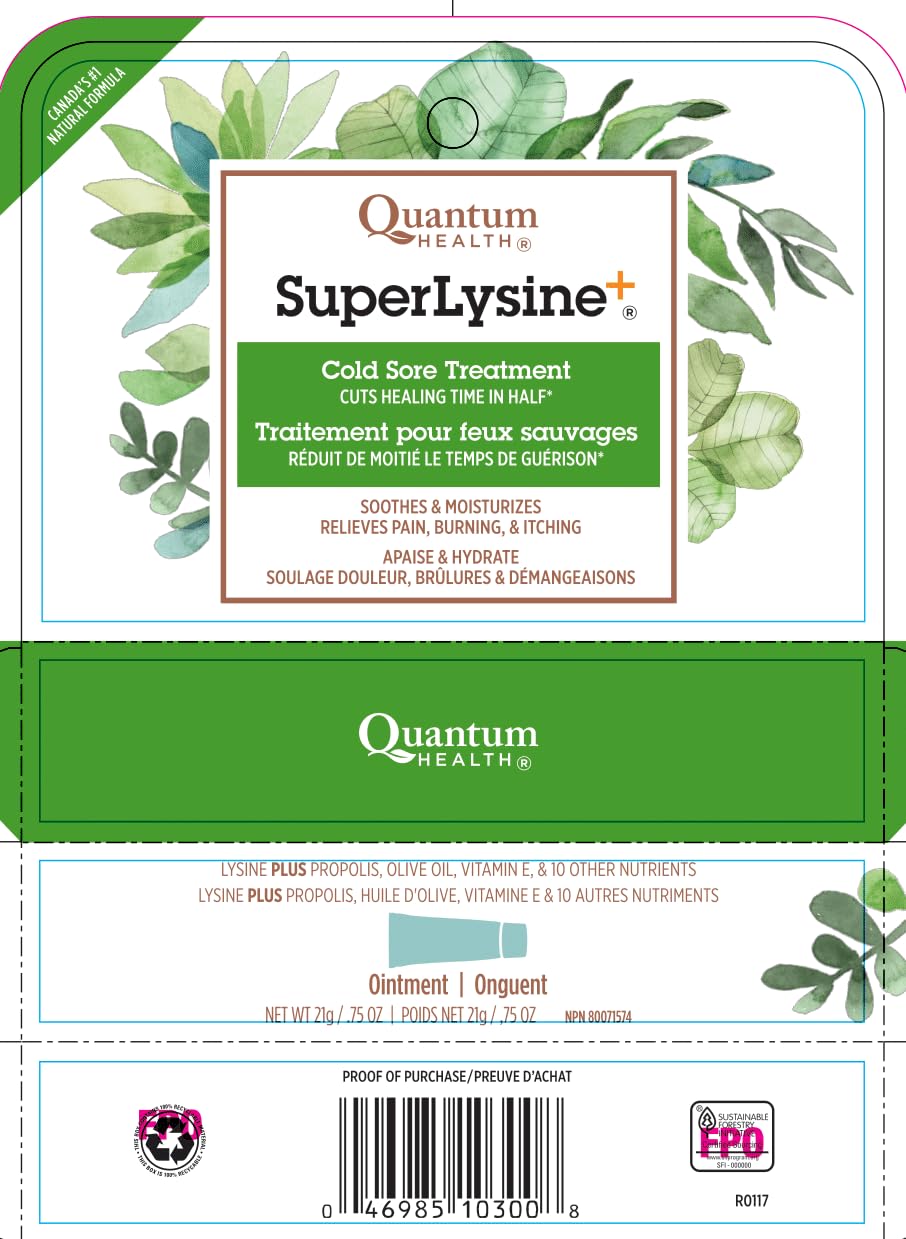 Quantum Health Super Lysine, 21 Gram Ointment - Helps Relieves Pain, Cold Sores, Soothes, Moisturizes, Burning and Itching