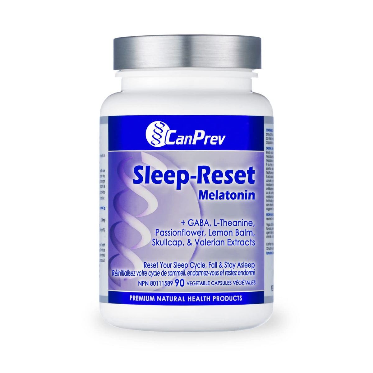 CanPrev Melatonin, Sleep Reset, L Theanine, 90 V-Caps, 90 Day Supply