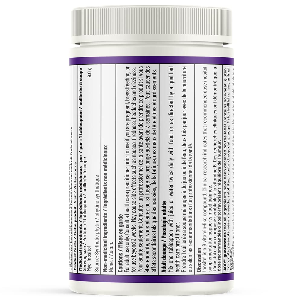 AOR Myo Inositol Powder, Advanced B Complex, Unflavoured, 500 g, For Adults