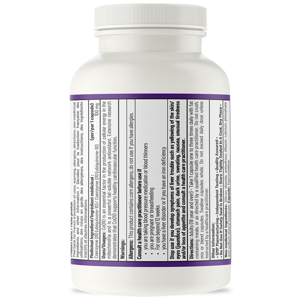 AOR CoQ10 Supplement, Coenzyme Q10 100mg, No Fillers, Vegan, 120 Capsules