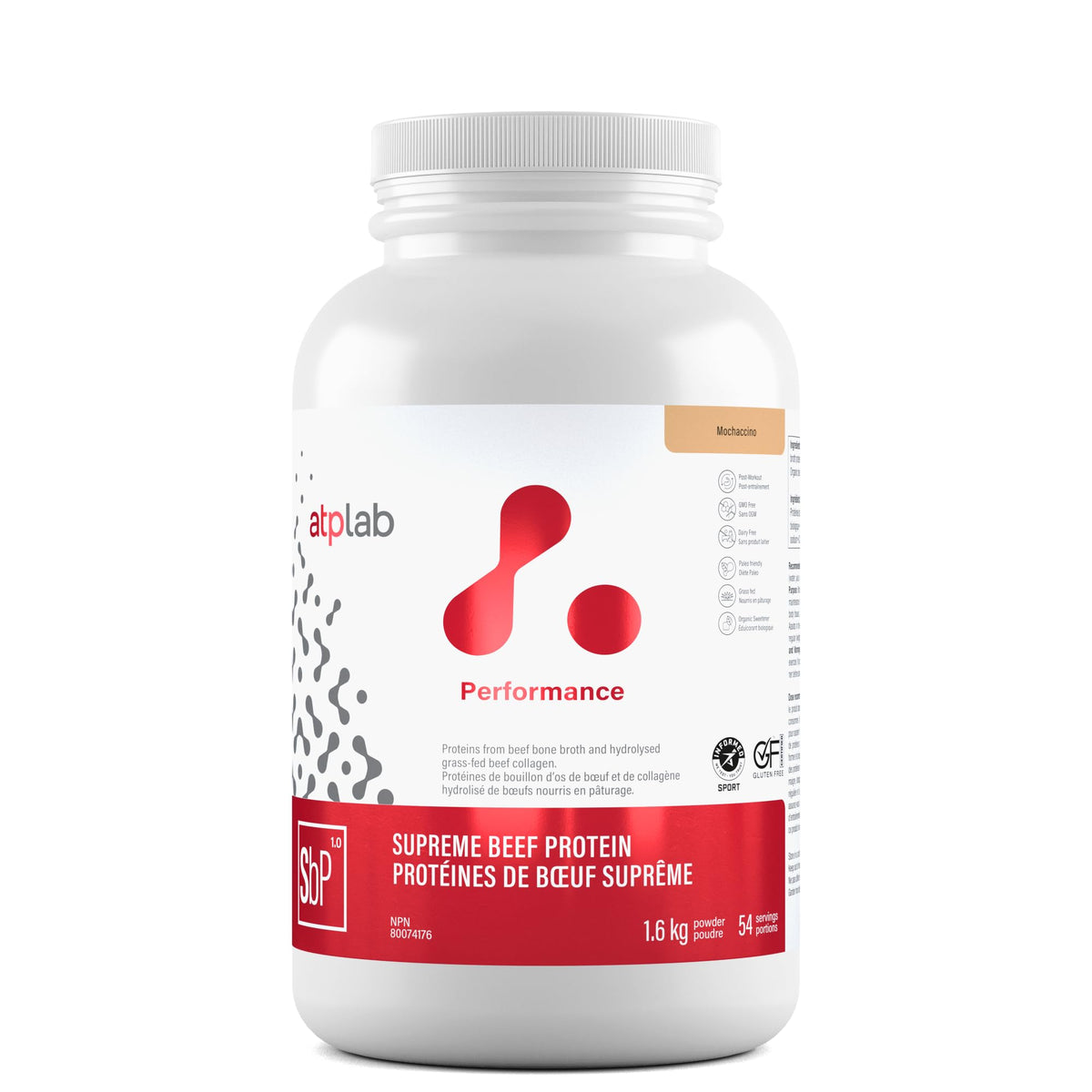atplab Supreme Beef Protein Powder, Bone Broth, Mochaccino, 1.6 kg