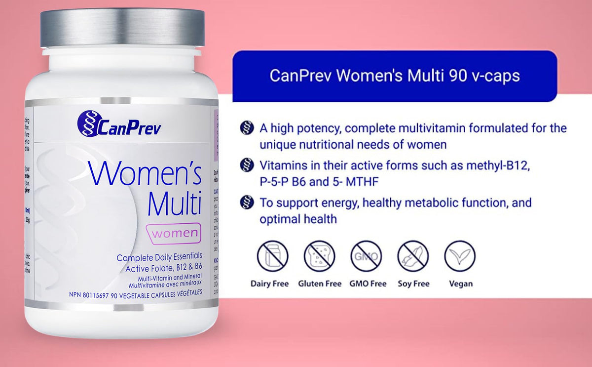 CanPrev Multivitamin & Iron, Women's Multi, Active B Vitamins, 90 Capsules