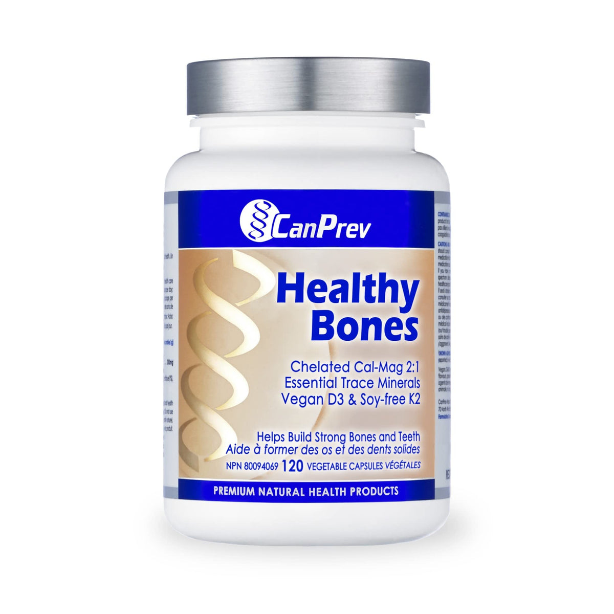 CanPrev Healthy Bones Capsules, Calcium Magnesium Vitamin D3, 120 V Caps