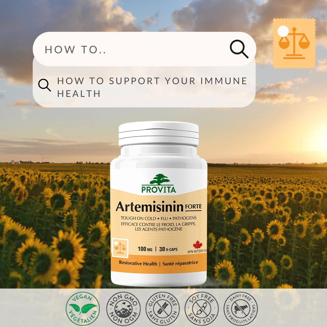 Artemisinin Pro™ - Remède par Provita | Artemisia Annua ou Armoise annuelle | Extrait 50:1 | Soutient le système immunitaire | Régule l'immunité | Basé sur la médecine traditionnelle chinoise