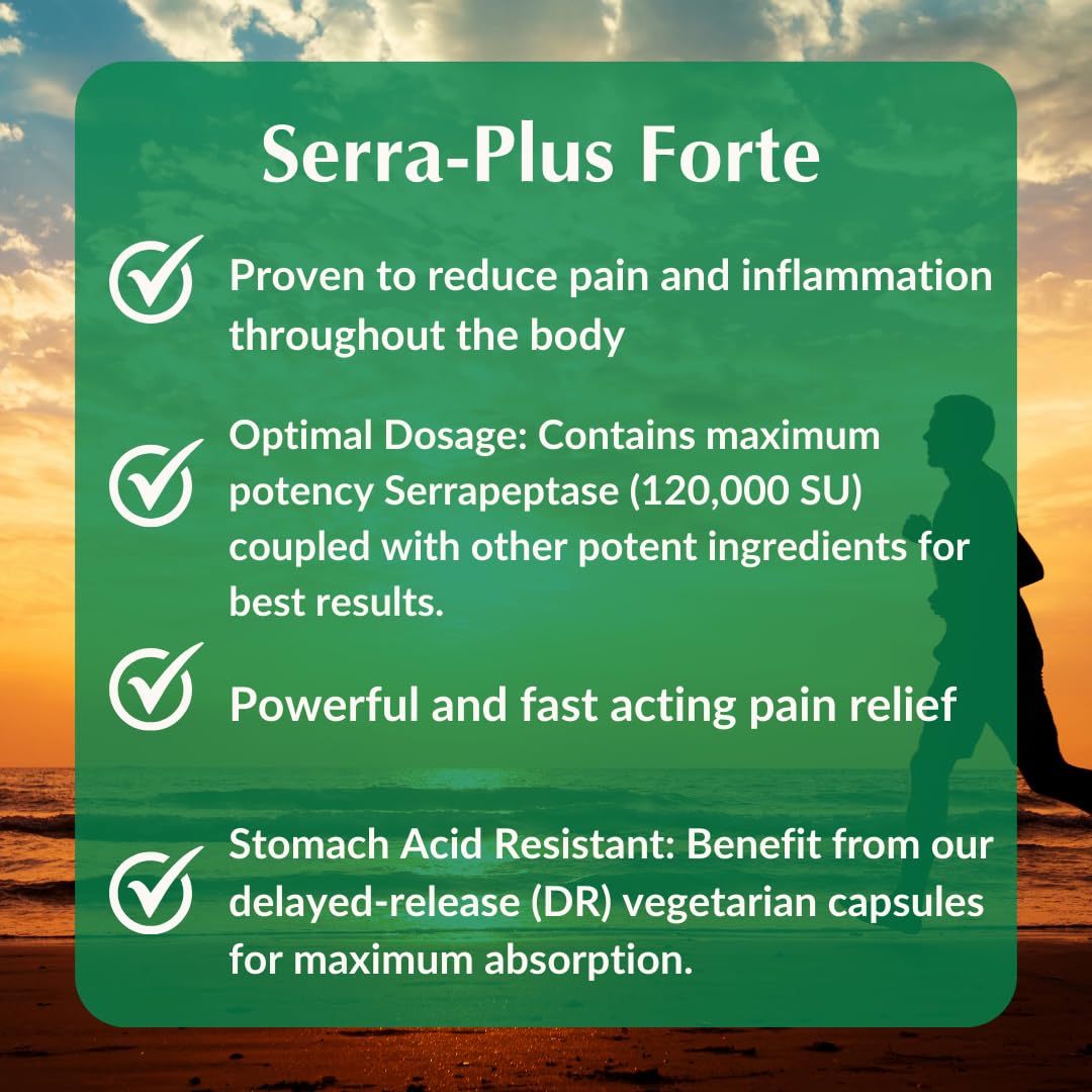 Serra-Plus fast relief for pain and inflammation, Canadian Made by Provita Nutrition