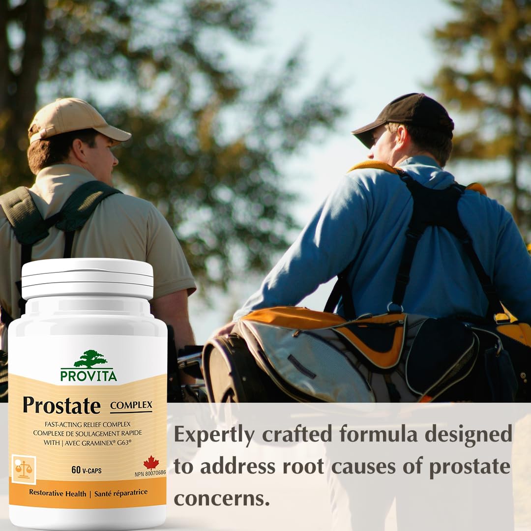 Prostate Pro™ - Soulagement de la prostate par Provita | Soutient la santé et la fonction de la prostate | Soulage les mictions nocturnes douloureuses et fréquentes | Suppléments pour la prostate pour hommes | 60 gélules