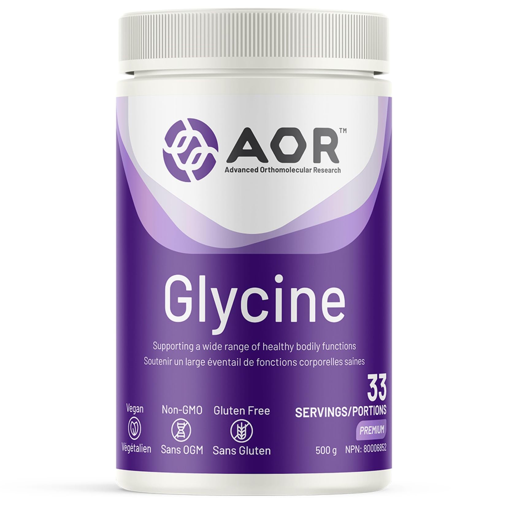 AOR Glycine Powder 500g 33-Servings - Glycine Supplement for Support Cognitive Function, Restful Sleep, Skin Care, Joint Comfort, Vegan Non-GMO, Essential Amino Acid, Naturally Sweet Sugar Alternative
