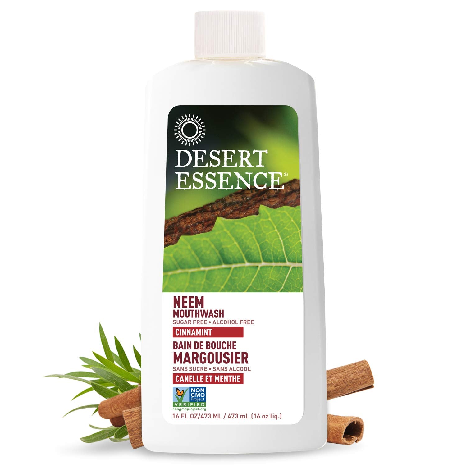 Desert Essence Neem and Cinnamint Mouthwash, 16 Fluid Ounce - 1 each.