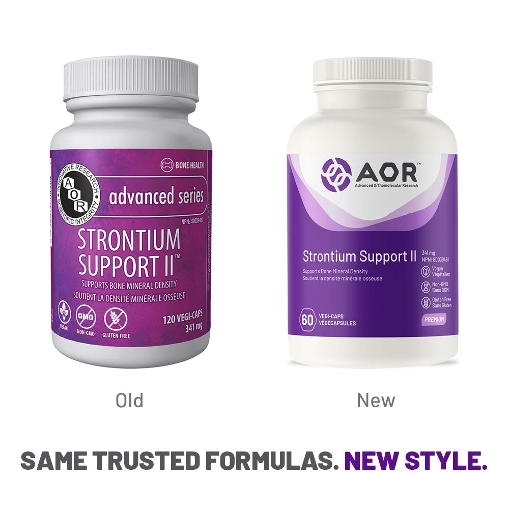 AOR Strontium Support II, Bone Health Supplement, Gluten Free, 60 Capsules