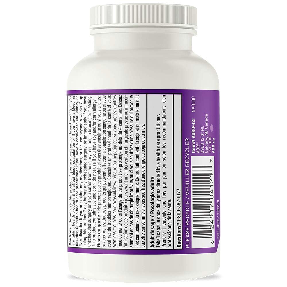 AOR Nattokinase Supplement, 100 mg 2,000-2,800 FU, Gluten Free, 60 Caps