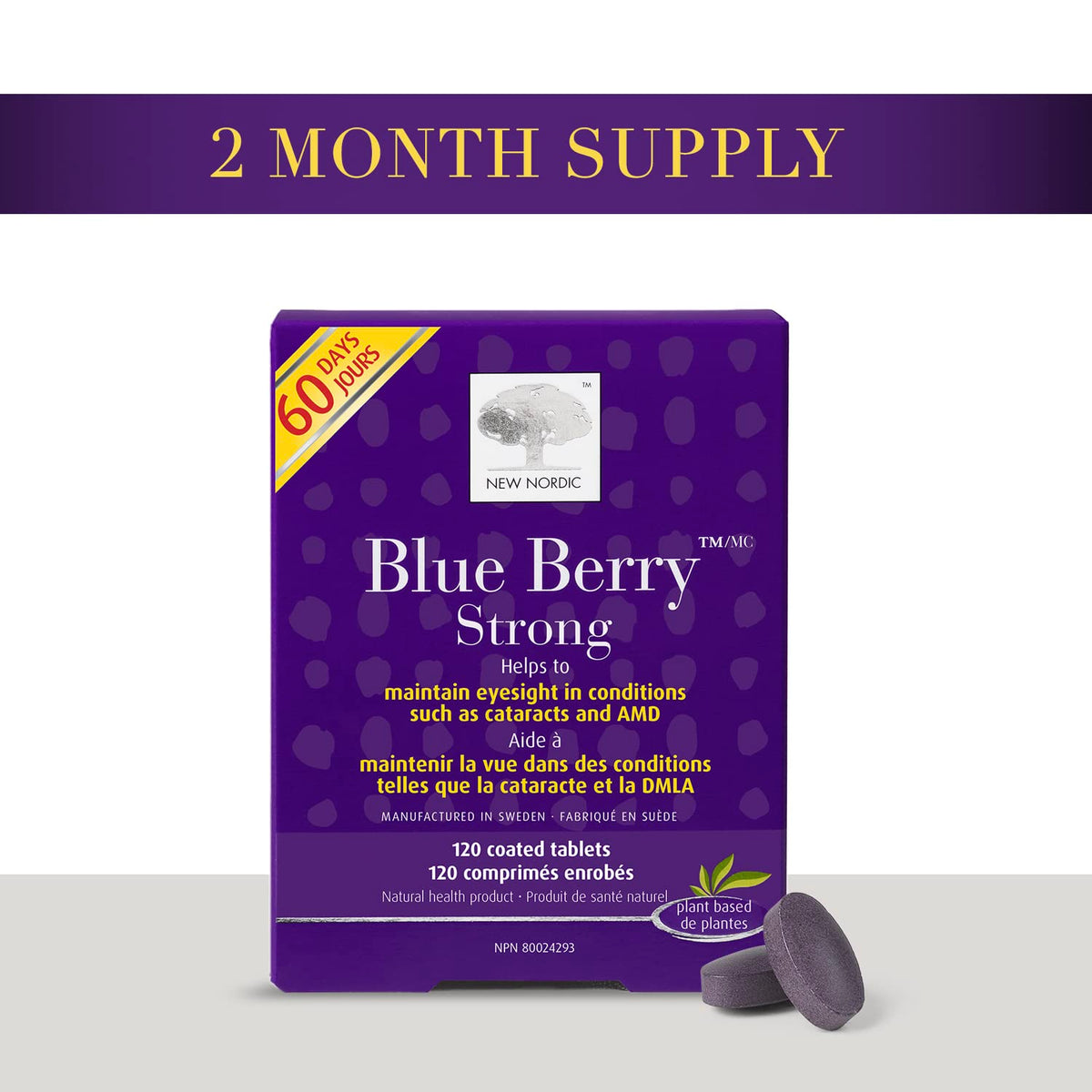 New Nordic Blue Berry Strong, 400 mg Bilberry, 120 Tablets