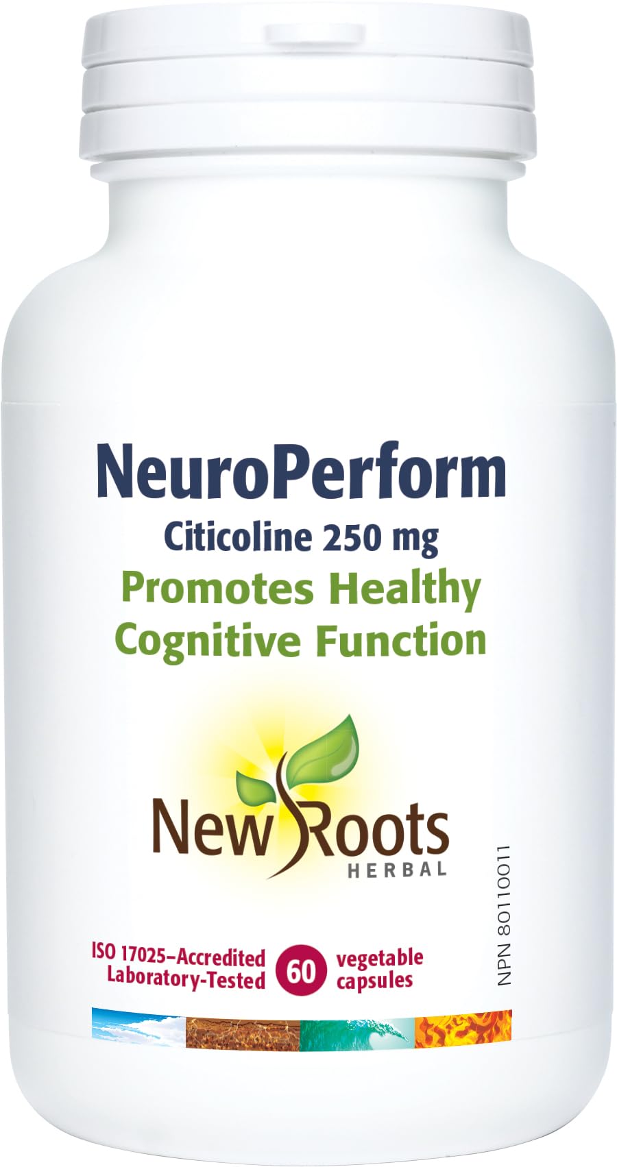 New Roots Herbal Neuro Perform, Citicoline 250 mg, Choline 14 mg, 60 Capsules - Phosphatidylcholine, CDP Choline - Supports Cognitive Function and Brain Health, Ideal Choline Supplement for Pregnancy