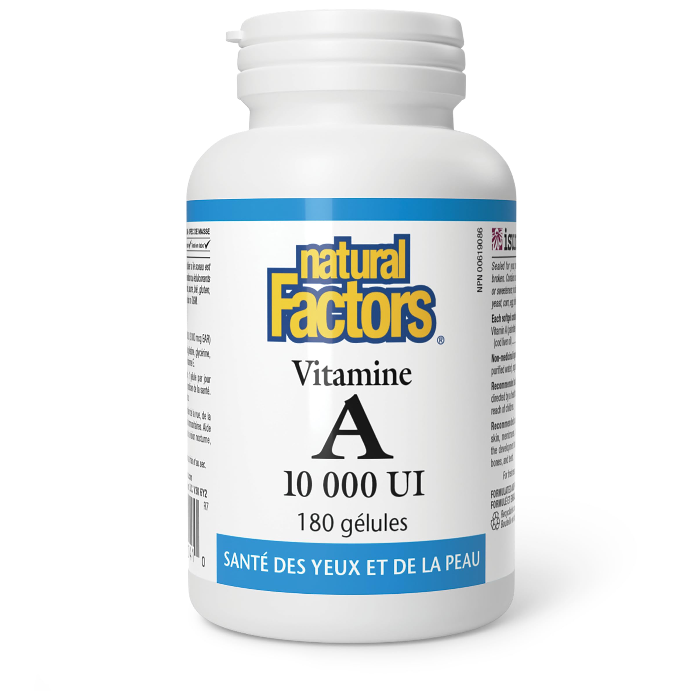 Natural Factors Vitamin A 10,000 IU, 180 Softgels, Supports Eye, Skin & Immune Health, Proudly Canadian