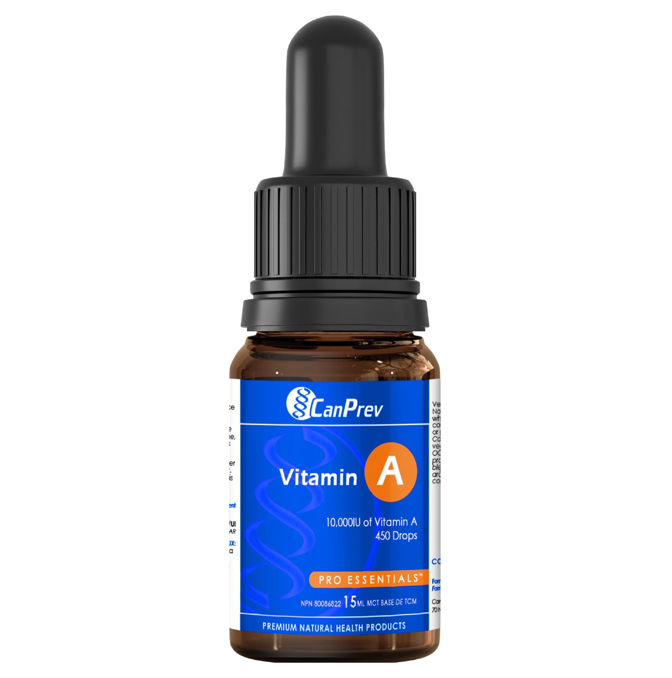 CanPrev Vitamin A Drops 15ml, 10,000IU Liquid Vitamin A with 450-Servings, Support Eye Health, Skin, Bone Wellness & Immune Function, Formulated with All-Trans-Retinyl-Palmitate - Vegan & Gluten-Free
