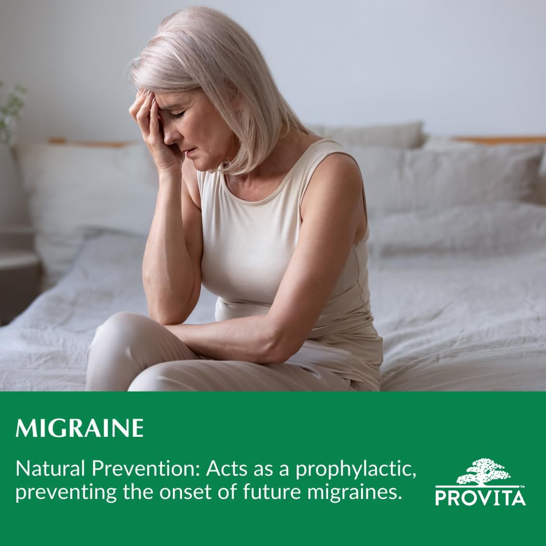 Provita Migraine - Natural Herbal Solution for Headaches, Prevent & Reduce Severity of Migraines (60 Capsules)