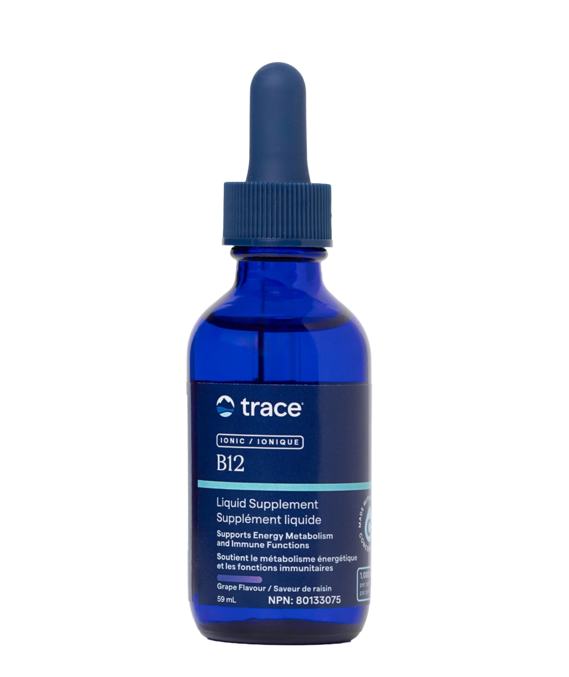 Trace Minerals Liquid Ionic Vitamin B12 1000 mcg | B12 + ConcenTrace (50mg) to Help Absorbtion | 2 fl oz, 59 Servings