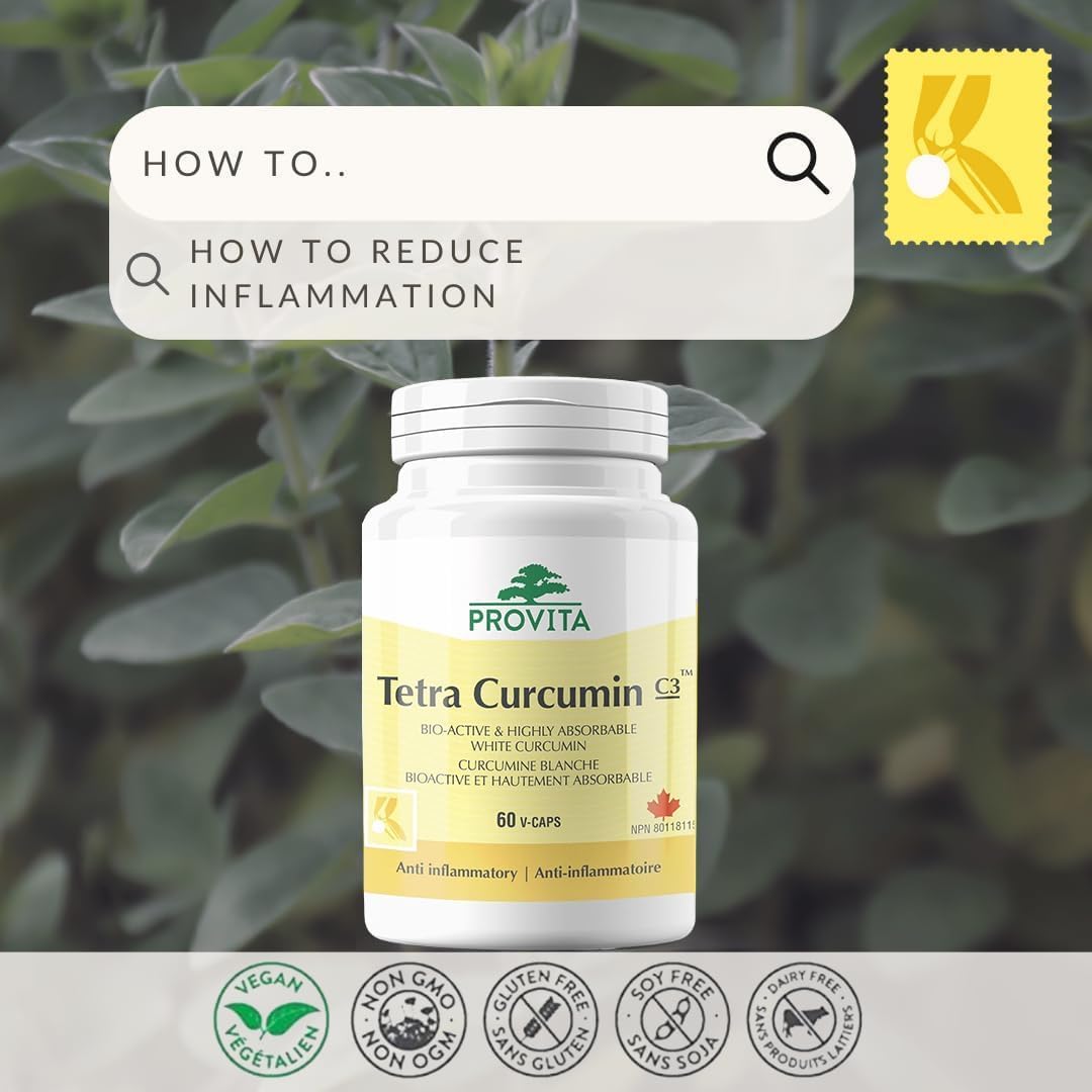 Provita Tetra Curcumin : Le supplément supérieur de curcumine blanche pour une meilleure santé et un bien-être optimal (60 gélules)