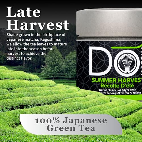 DoMatcha Récolte d'été - Poudre de thé vert matcha japonais pour smoothies, lattes, pâtisseries et créations culinaires - Riche en antioxydants, couleur verte éclatante, certifié casher