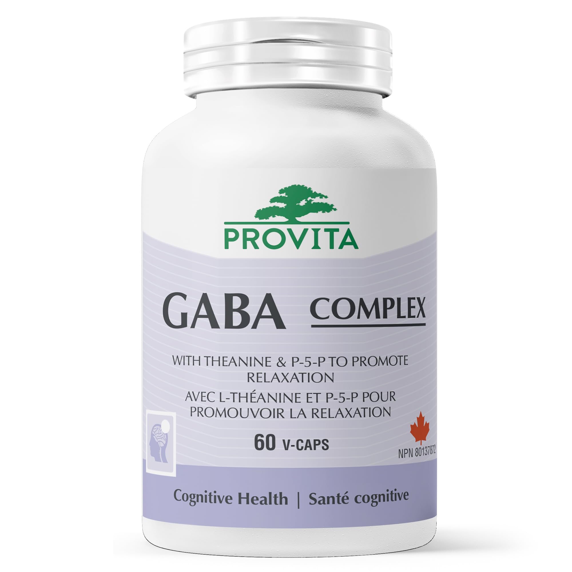 Provita GABA 500mg with L-Theanine & Vitamin B6 (P-5-P) | Natural Sleep Support & Relaxation Aid | Vegan, Non-GMO | Stress Support Supplement for Adults | NPN 80137872