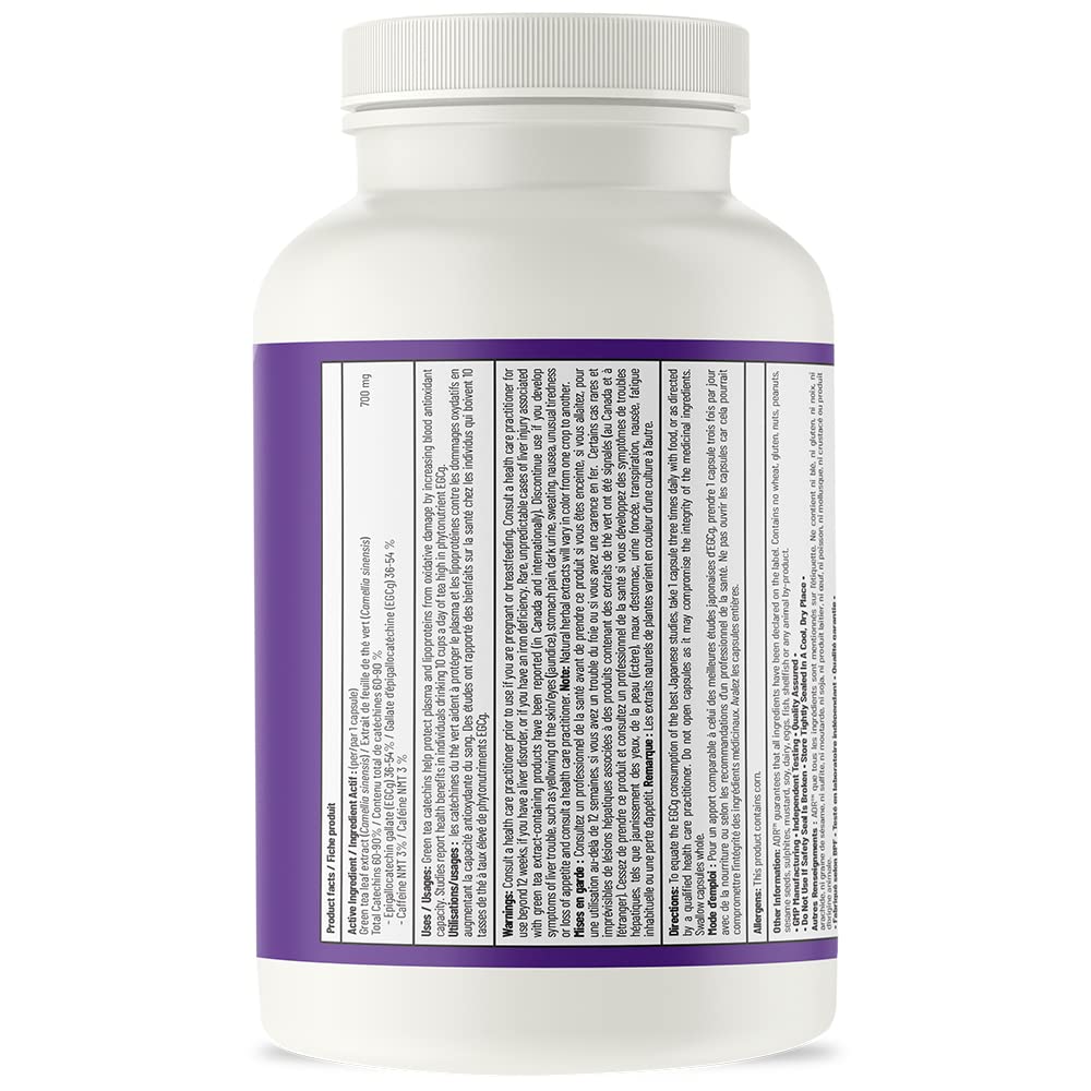 AOR Green Tea Supplement, 315 mg EGCG, Gluten Free, 180 Caps, 60 Day Supply