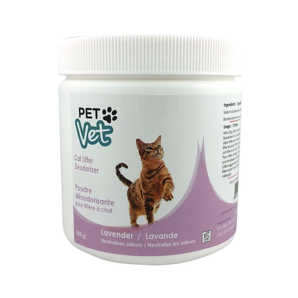PetVet Cat Litter Deodorizer in Lavender - 500g Baking Soda Formula - Long-Lasting Freshness for a Clean Home - Effectively Reduces Unwanted Litter Box Smells - Easy-to-Use for Clumping or Clay Litter