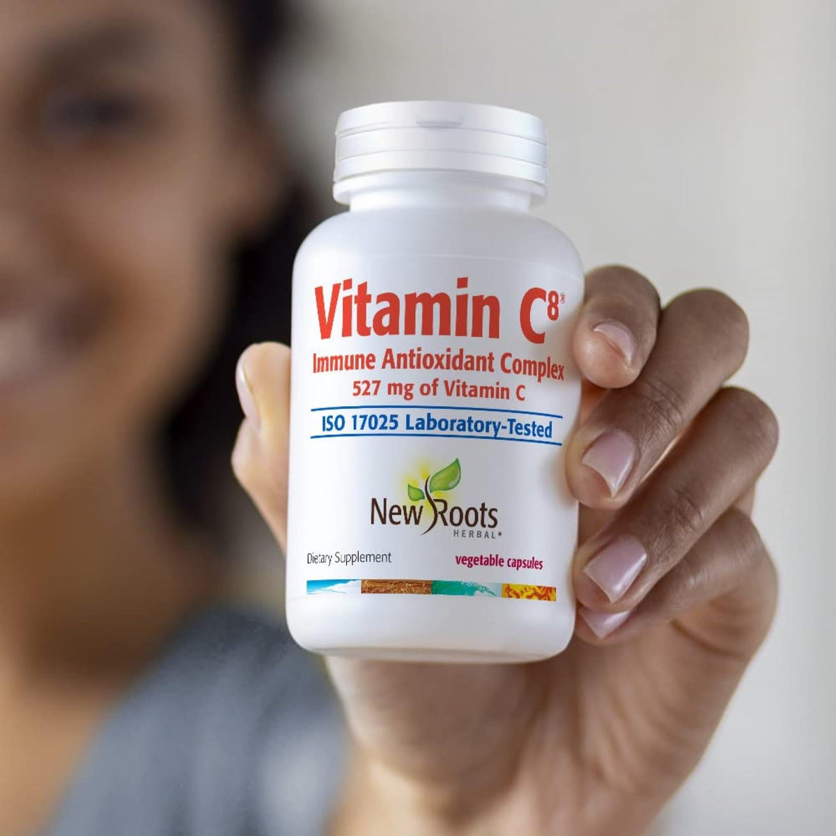 New Roots Herbal Vitamin C⁸ 90 Veg Capsules, 45-Day Supply - 8 Active Forms of Buffered Vitamin C with Zinc & Green Tea Extract for Enhanced Absorption, Antioxidant Support, Non-GMO, Made in Canada