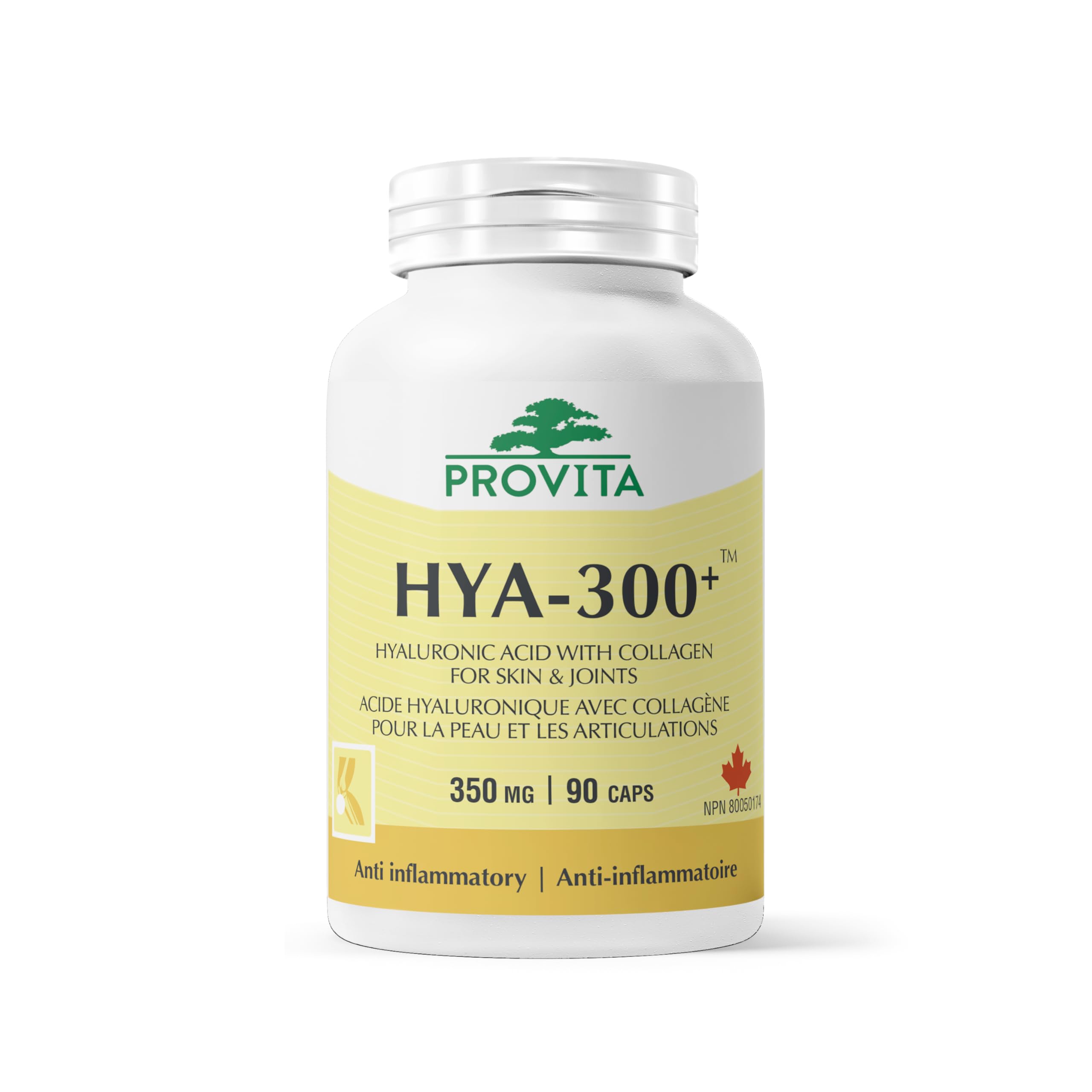 Hyaluronic Acid - HYA-300+ by Provita Nutrition (Canadian Made) 90 caps