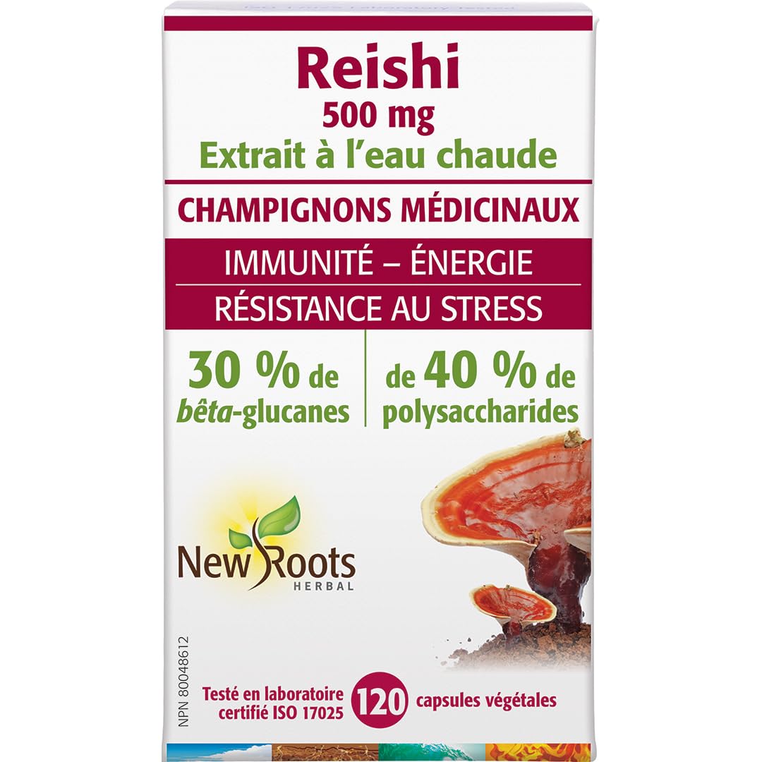 New Roots Herbal Reishi Mushroom Supplement, 120 Veg Caps, 40 Day Supply