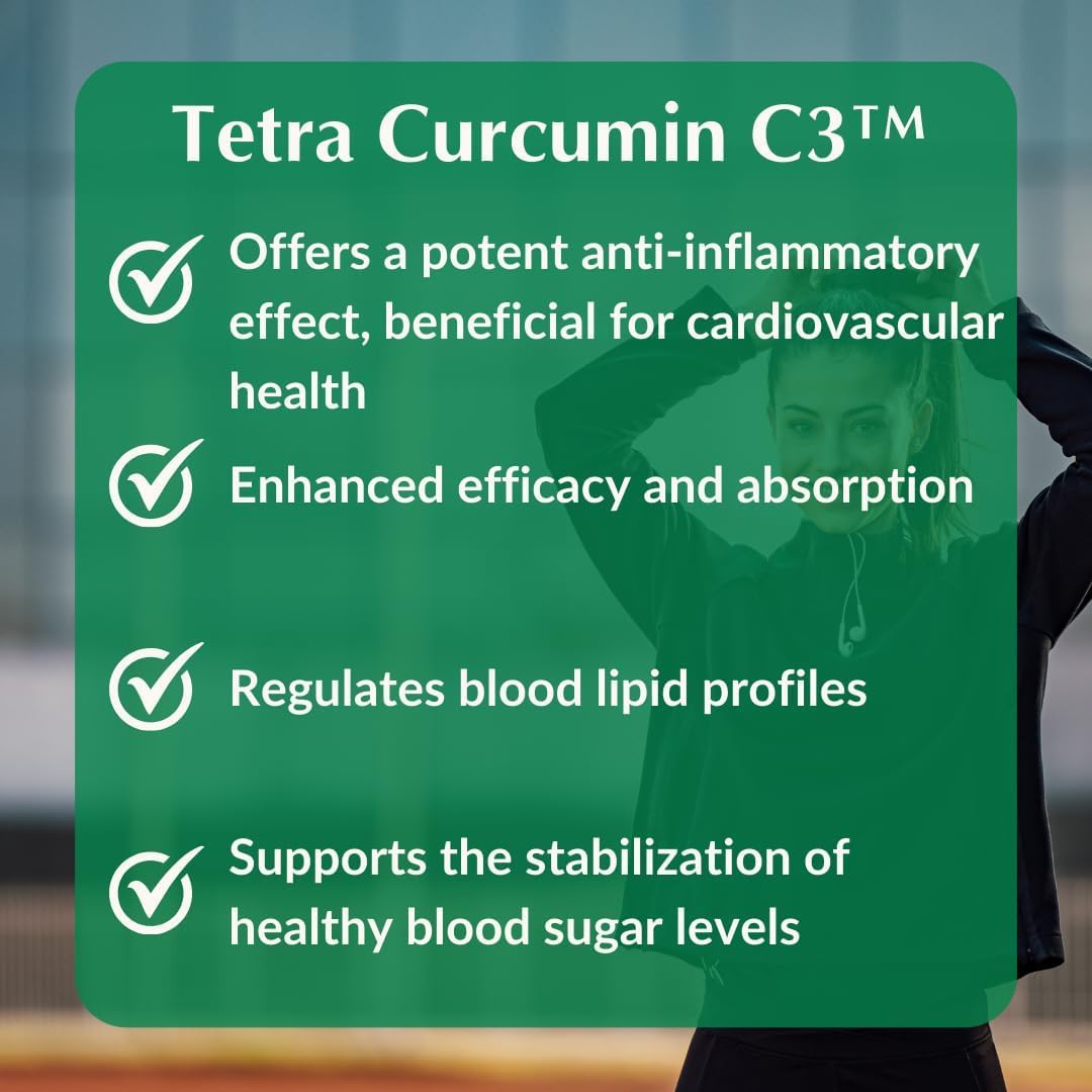 Provita Tetra Curcumin : Le supplément supérieur de curcumine blanche pour une meilleure santé et un bien-être optimal (60 gélules)