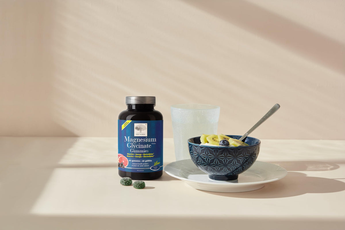 New Nordic Magnesium Glycinate Gummies, 60 Vegan Chews, 30 Day Supply, 4+
