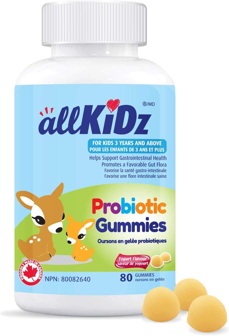 allKiDz Probiotic Gummies for Kids Children - 80 Count