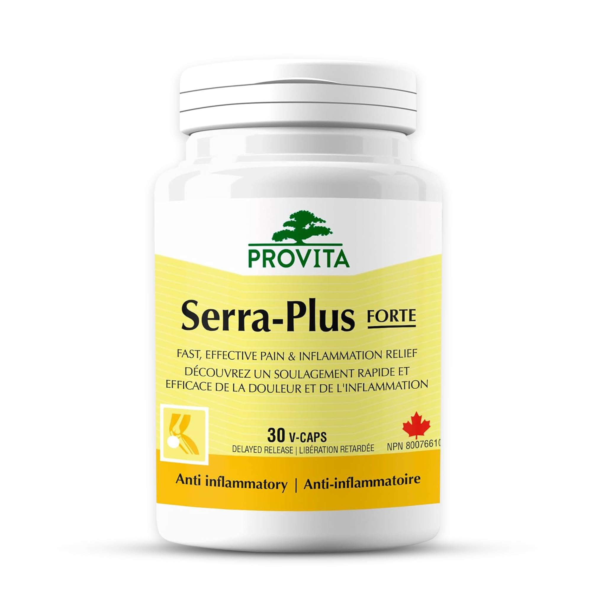 Serra-Plus fast relief for pain and inflammation, Canadian Made by Provita Nutrition