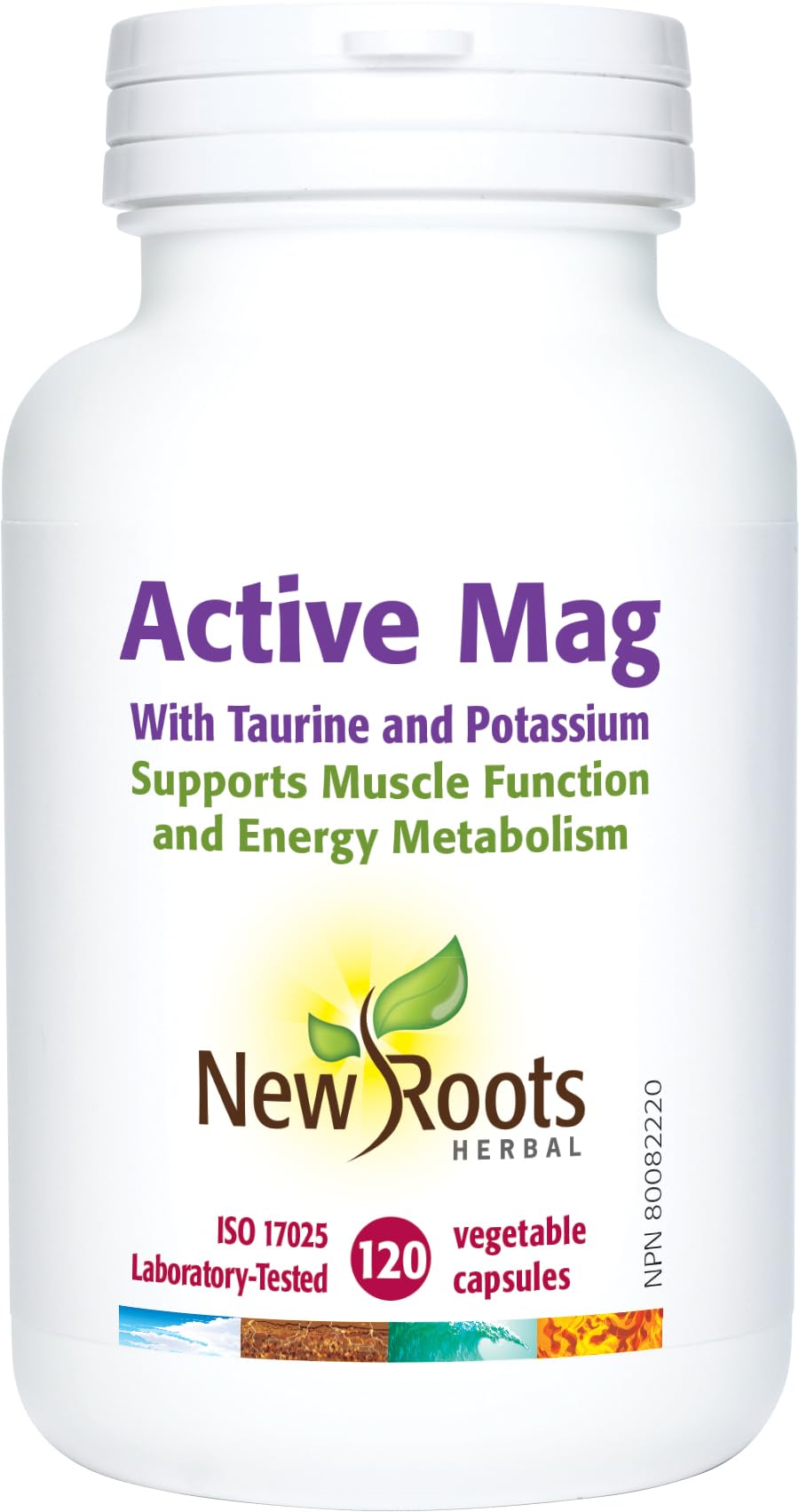 New Roots Herbal - Active Mag with Taurine and Potassium, 120 Capsules 30-Day Supply - Magnesium Citrate Supplement - Supports Electrolyte Balance, Helps to Maintain Proper Heart and Muscle Function