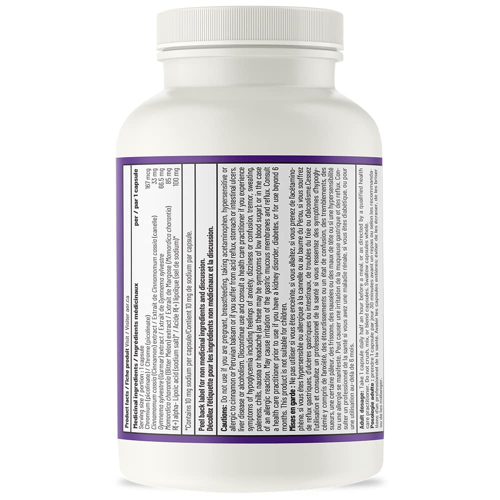 AOR Ortho Glucose II, Chromium, Gymnema Sylvestre, Gluten Free, 90 Capsules