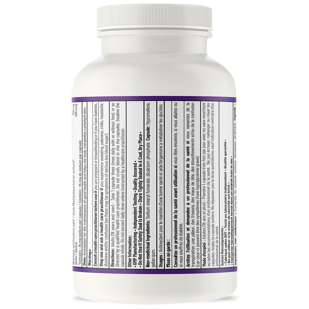AOR Alpha Lipoic Acid 150 mg, 100 mcg Biotin, 180 Caps, 60 Day Supply