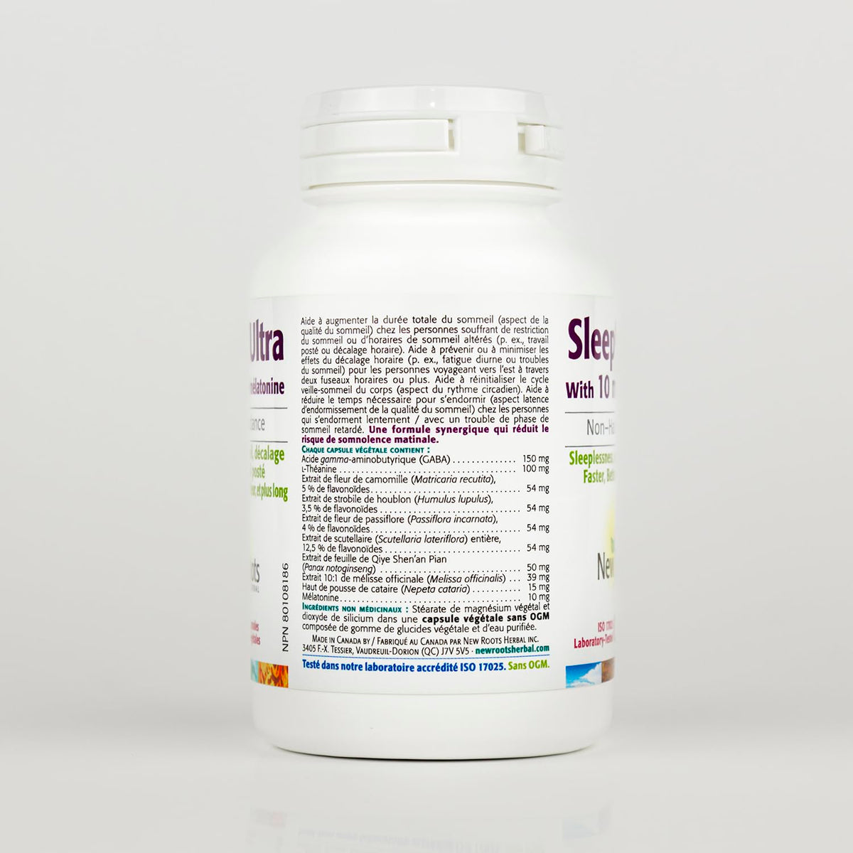New Roots Herbal Sleep 8 Ultra, Melatonin 10mg, Gluten Free, 60 Veg Caps