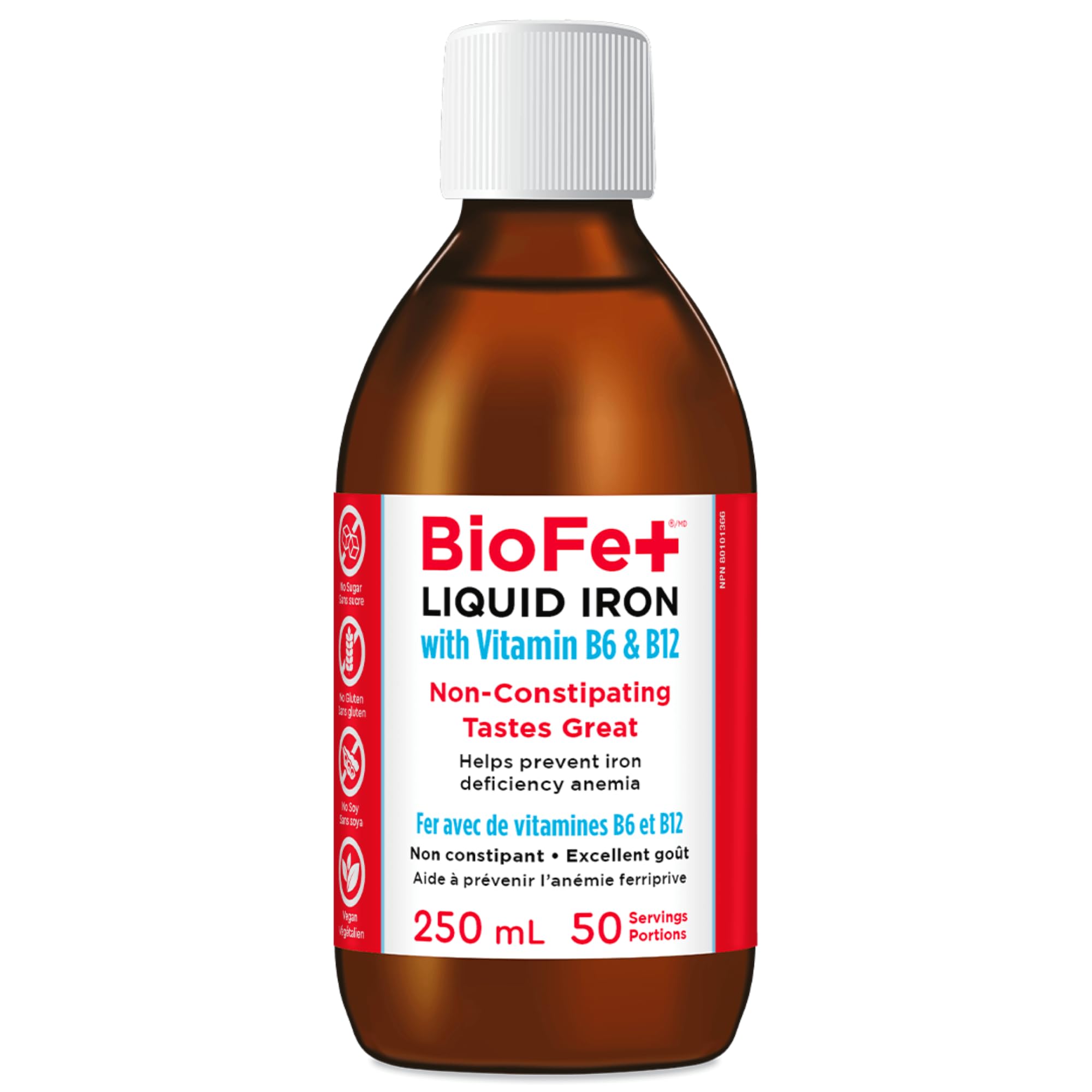 KidStar Nutrients - BioFe+ Liquid Iron with Vitamin B6 & B12 for the Family, 250ml 50-Servings - Sweet Blast Flavor - Helps to Prevent Iron Deficiency Anemia - Vegan, Non-GMO, Gluten-Free & Sugar-Free