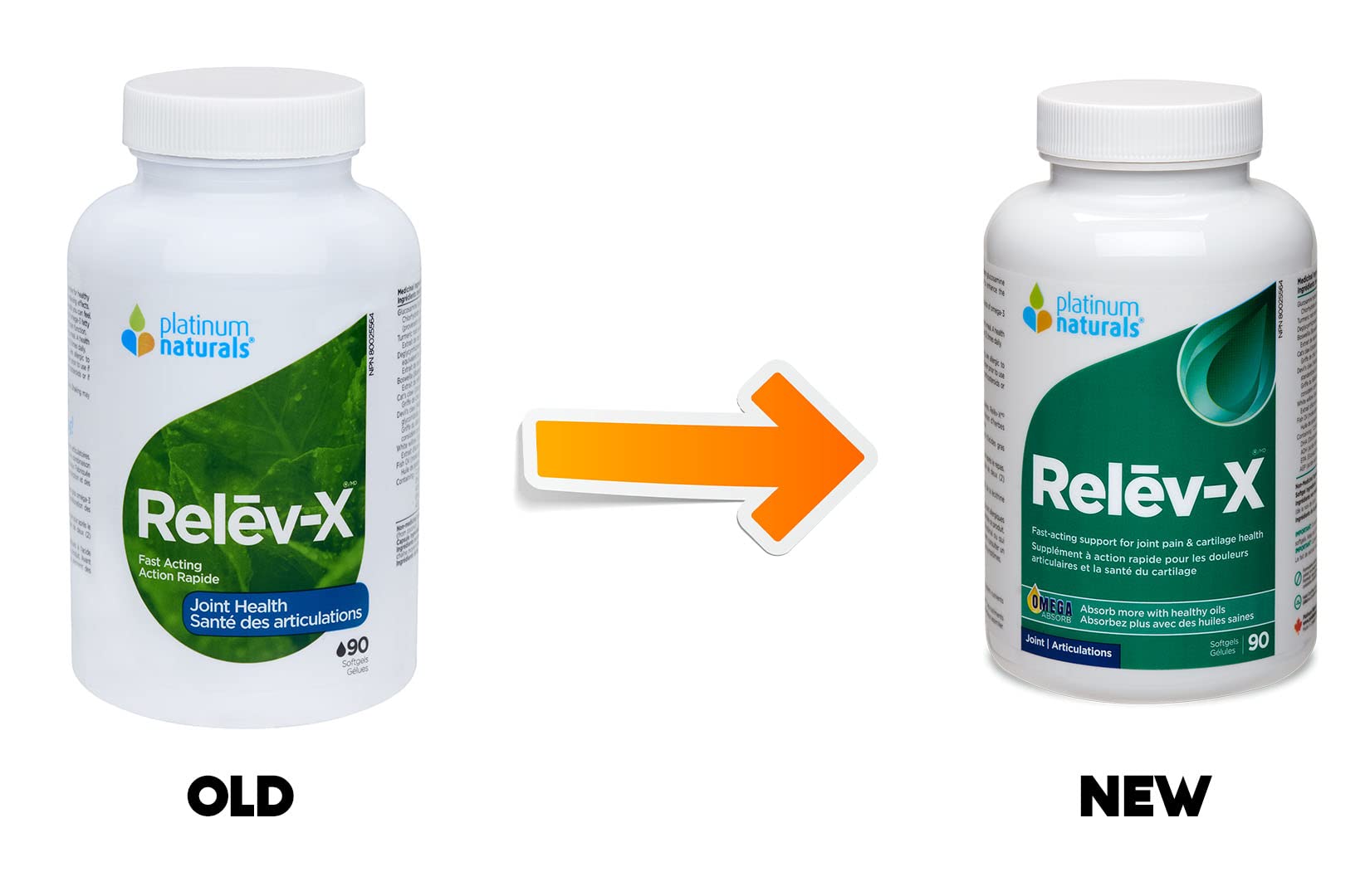 Platinum Naturals Relev-X, 90 Softgels - Advanced Joint Support for Men & Women, Joint Relief - Supports Cartilage & Joint Function, High Potency Antioxidants with Omega 3, EPA, DHA & Turmeric