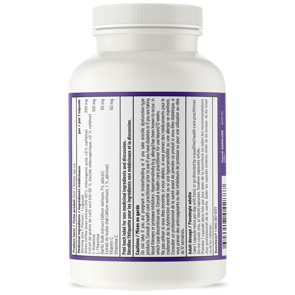 AOR Ortho Heart 400mg 60 Caps 30-Day Supply - Cardiovascular Support with Garlic, L-Theanine & Vitamin C, Circulatory Health, Support Balanced Lipid Level for Overall Heart Health, Gluten-Free & Vegan