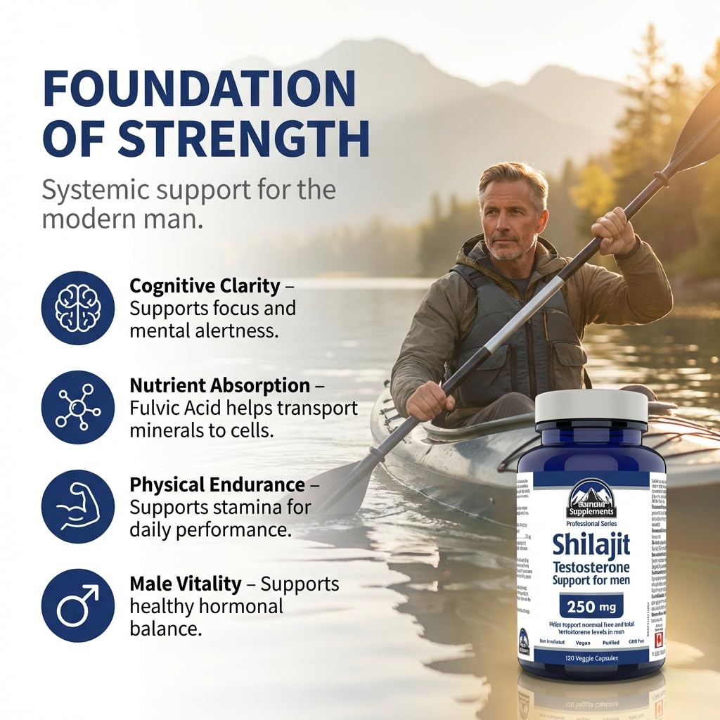 Summit Supplements Shilajit 250mg, 120 Veggie Capsules, 60-Day Supply, Purified with 50% Fulvic Acid, Supports Energy, Endurance & Nutrient Absorption